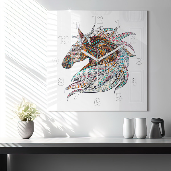 Orologio quadrato Illustrazione di cavallo