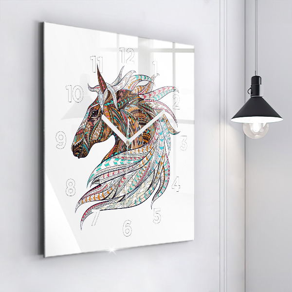 Orologio quadrato Illustrazione di cavallo