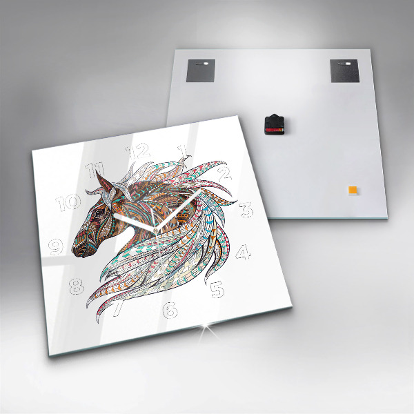 Orologio quadrato Illustrazione di cavallo