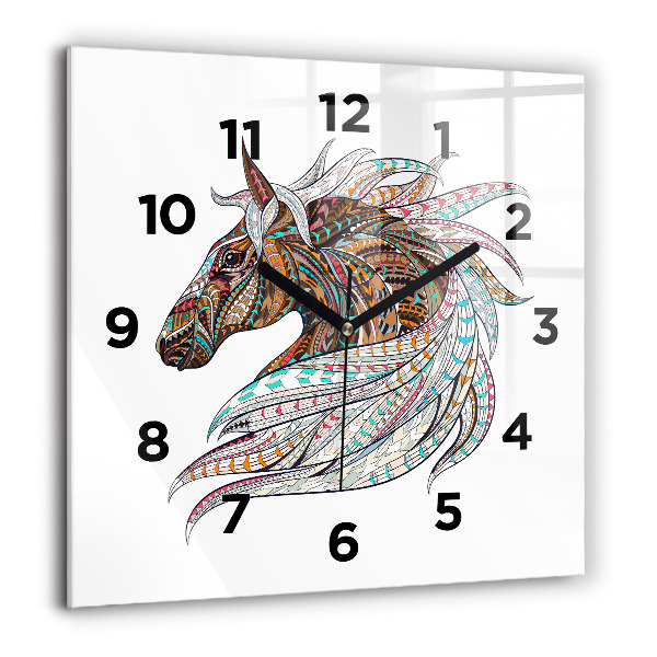 Orologio quadrato Illustrazione di cavallo