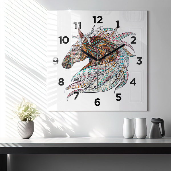 Orologio quadrato Illustrazione di cavallo