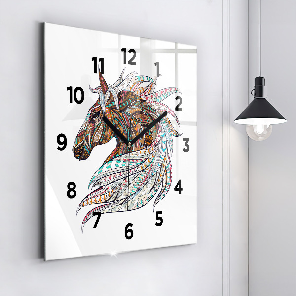 Orologio quadrato Illustrazione di cavallo