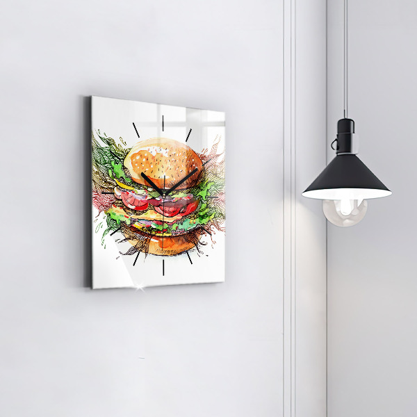 Orologio quadrato Hamburger con formaggio XXL