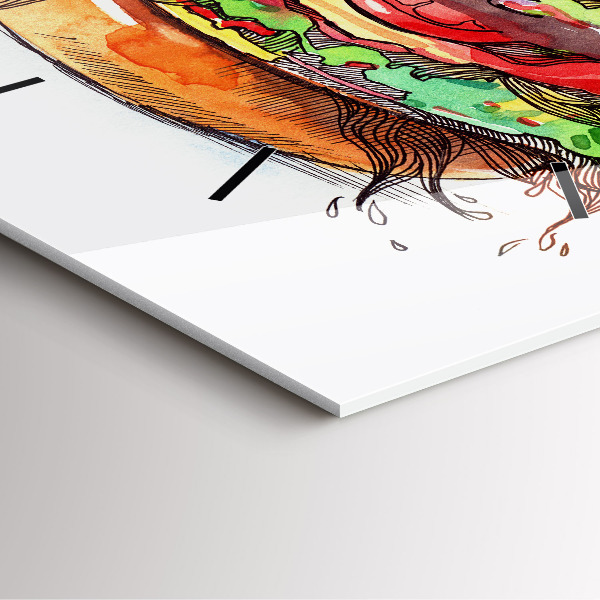 Orologio quadrato Hamburger con formaggio XXL