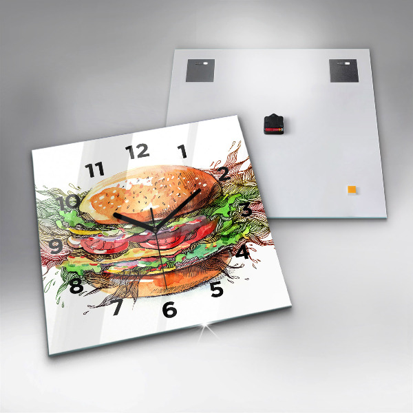 Orologio quadrato Hamburger con formaggio XXL