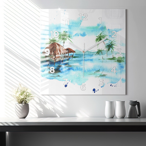 Orologio quadrato Immagine di un'isola deserta