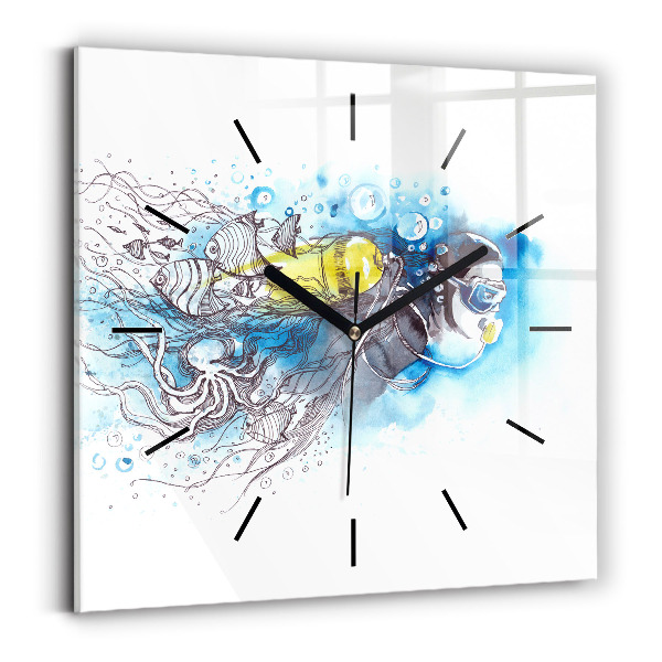 Orologio quadrato Vita dei pesci sottomarini