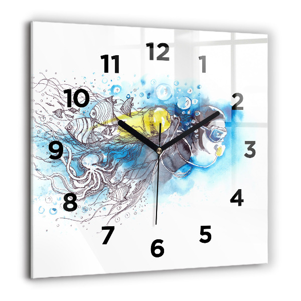 Orologio quadrato Vita dei pesci sottomarini