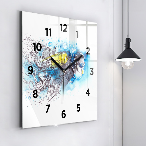 Orologio quadrato Vita dei pesci sottomarini