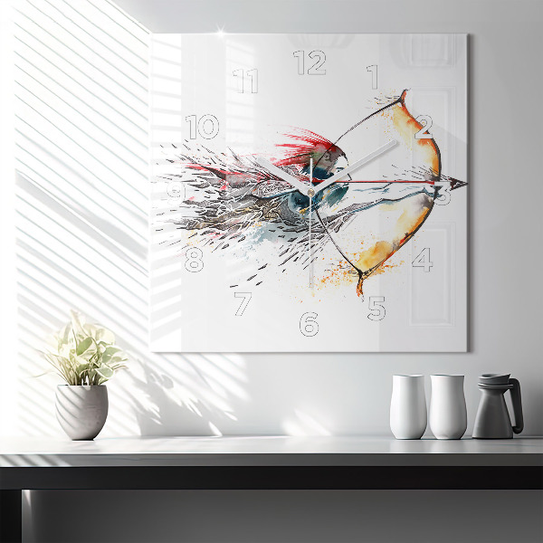 Orologio quadrato Un guerriero a caccia