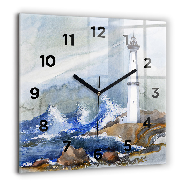 Orologio quadrato Il mare e il faro