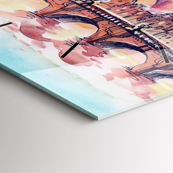 Orologio quadrato Paesaggio dipinto di Parigi