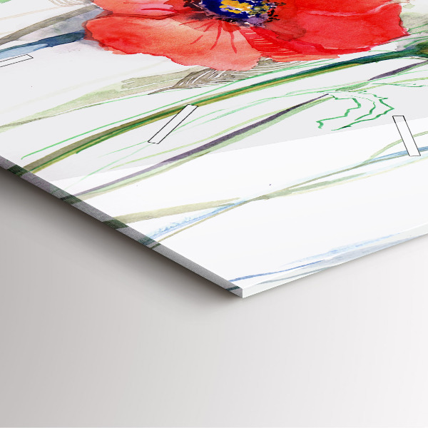 Orologio quadrato Papaveri rossi dipinti