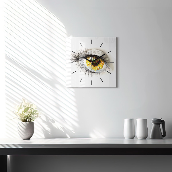 Orologio quadrato Fiore di girasole nell'occhio