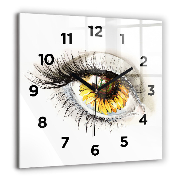 Orologio quadrato Fiore di girasole nell'occhio