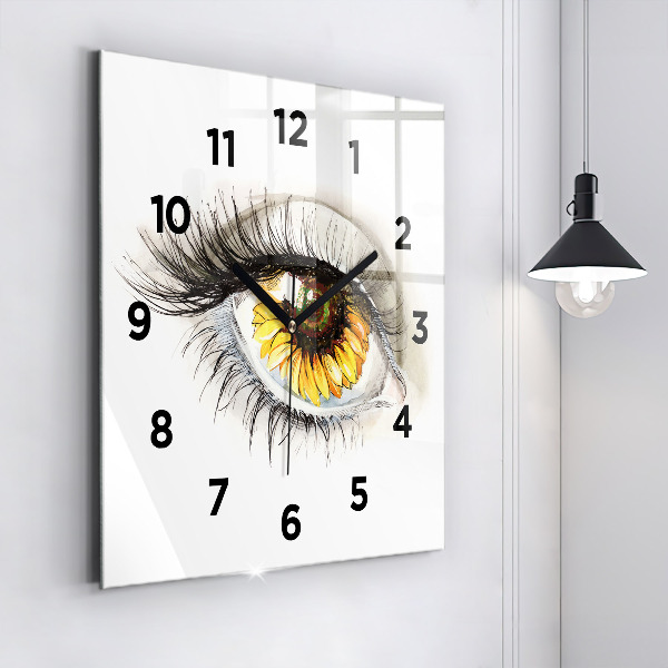 Orologio quadrato Fiore di girasole nell'occhio