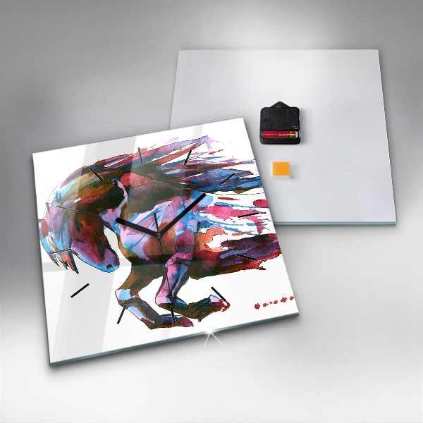 Orologio quadrato Un cavallo in fuga