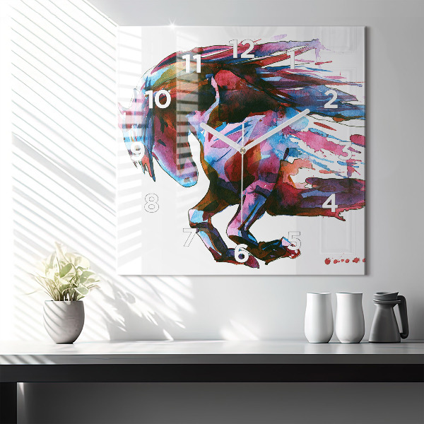 Orologio quadrato Un cavallo in fuga