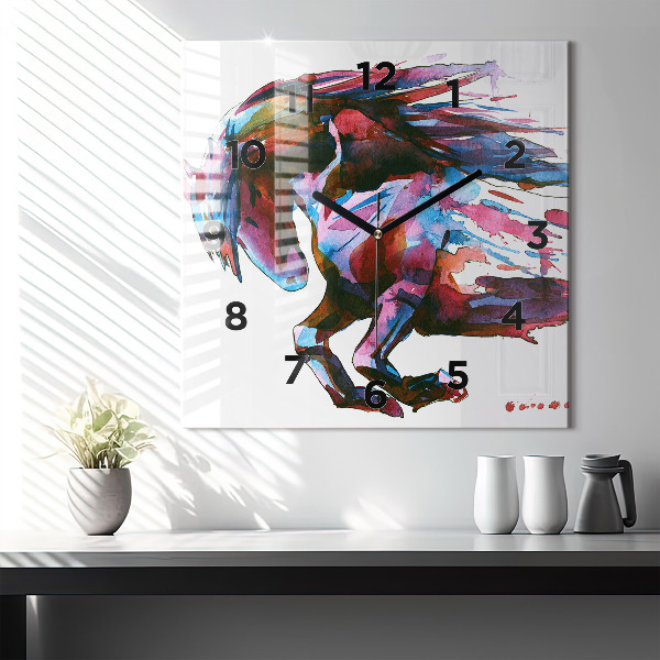 Orologio quadrato Un cavallo in fuga