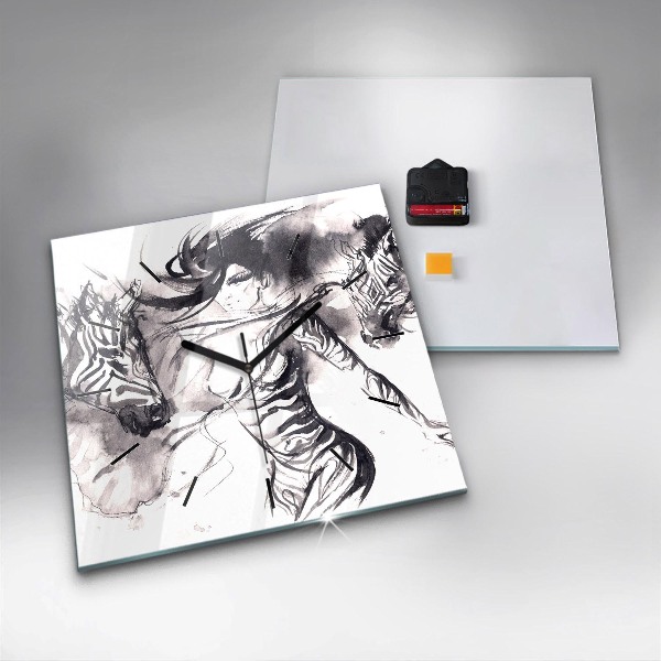 Orologio quadrato Donna e zebre