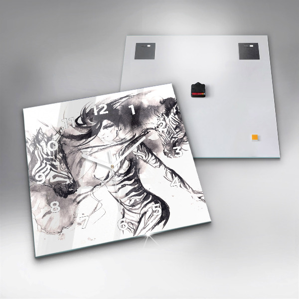 Orologio quadrato Donna e zebre