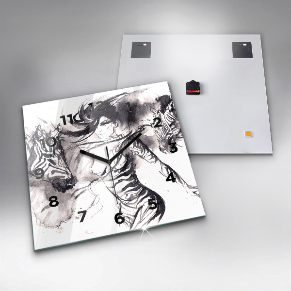 Orologio quadrato Donna e zebre