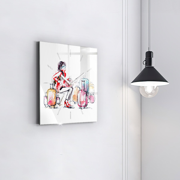 Orologio quadrato Donna con valigie