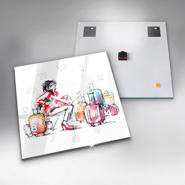 Orologio quadrato Donna con valigie