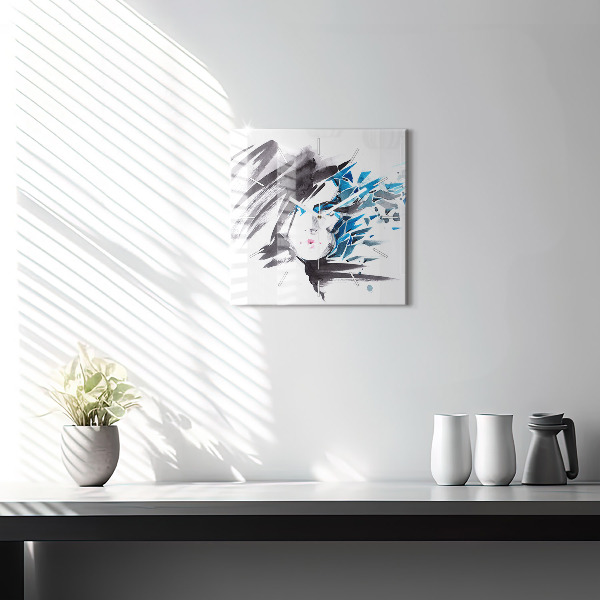 Orologio quadrato Volto di donna astratto