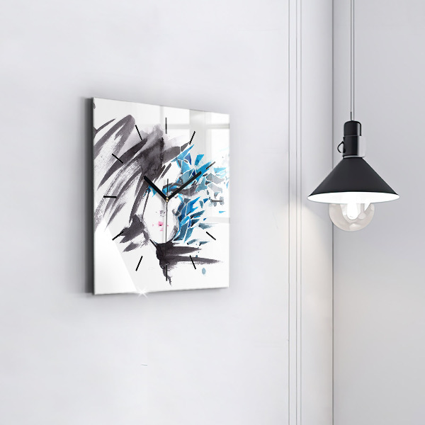 Orologio quadrato Volto di donna astratto