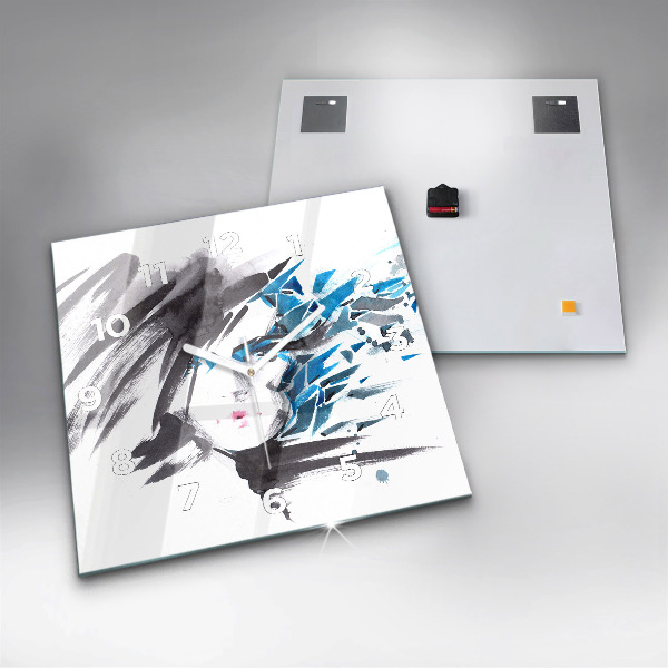 Orologio quadrato Volto di donna astratto