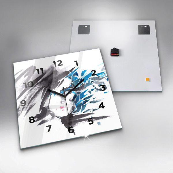 Orologio quadrato Volto di donna astratto