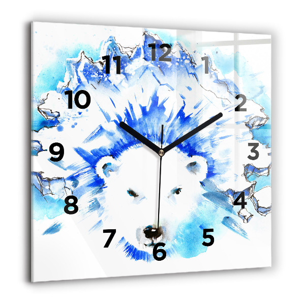Orologio quadrato Orso sullo sfondo del ghiaccio