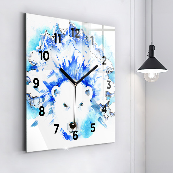 Orologio quadrato Orso sullo sfondo del ghiaccio