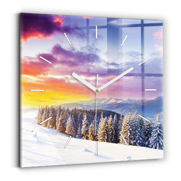 Orologio quadrato Paesaggio montano invernale