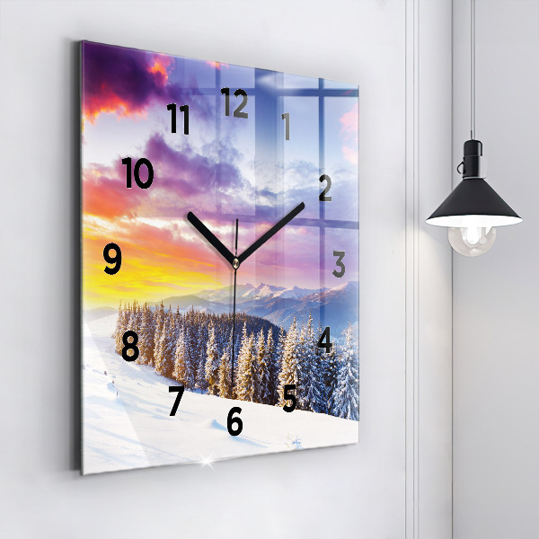 Orologio quadrato Paesaggio montano invernale