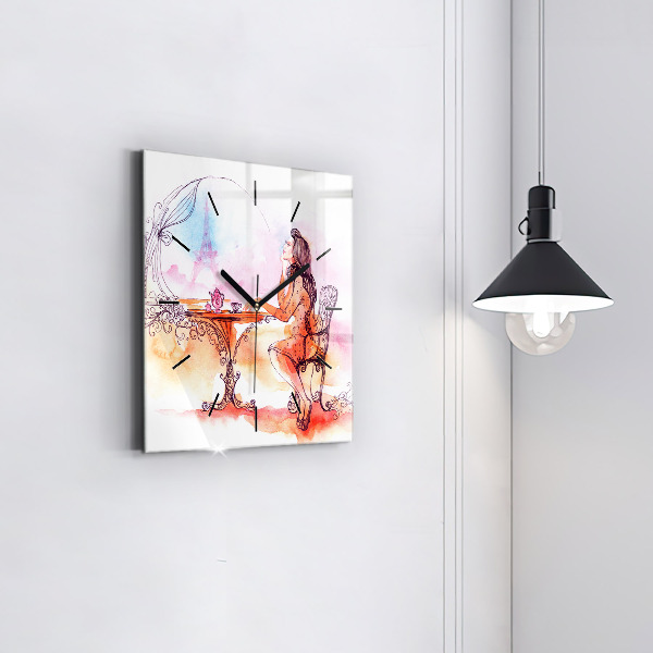 Orologio quadrato Donna che beve il tè