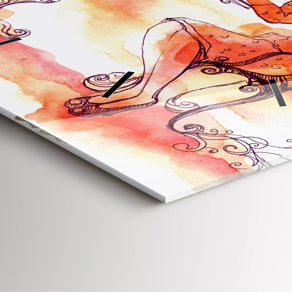 Orologio quadrato Donna che beve il tè