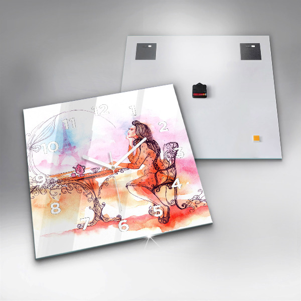 Orologio quadrato Donna che beve il tè