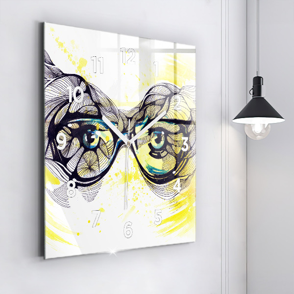 Orologio quadrato Occhi con occhiali