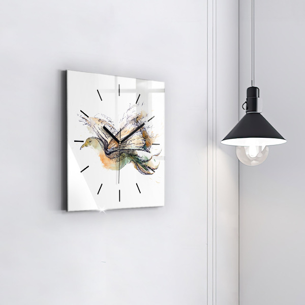 Orologio quadrato L'uccello e il libro