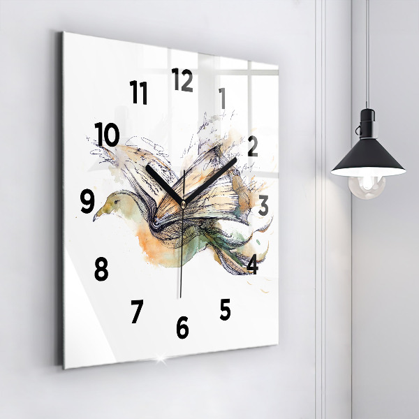 Orologio quadrato L'uccello e il libro