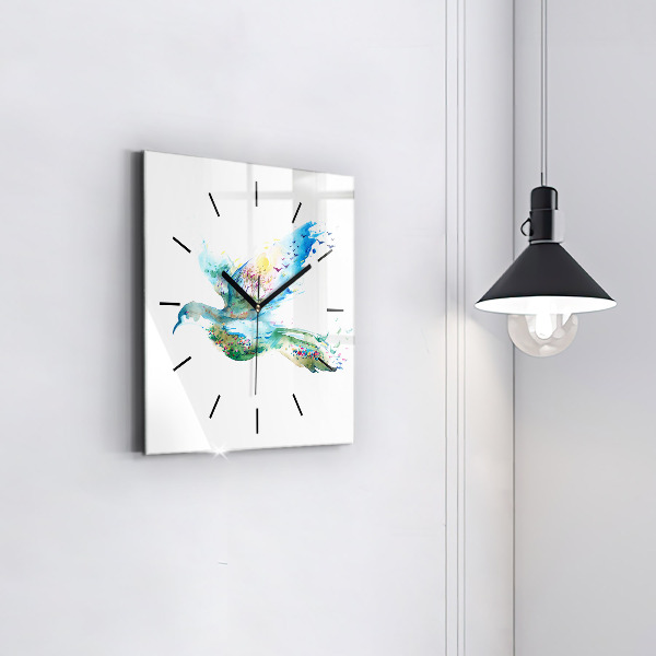Orologio quadrato Astrazione di uccello e primavera