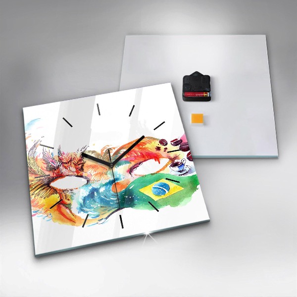 Orologio quadrato Cultura - Bandiera brasiliana