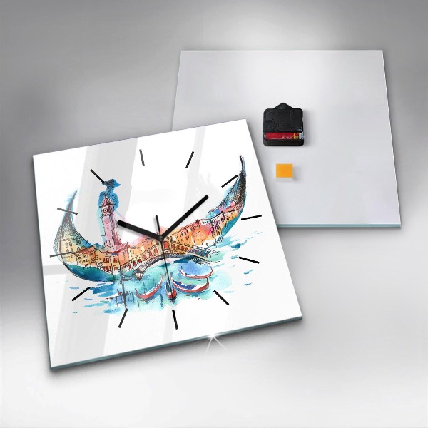 Orologio quadrato Italia - Gondola Veneziana