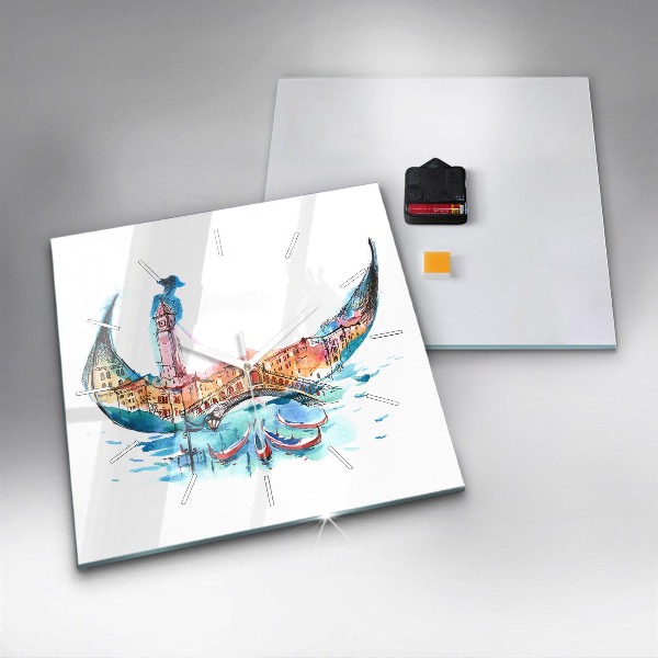 Orologio quadrato Italia - Gondola Veneziana