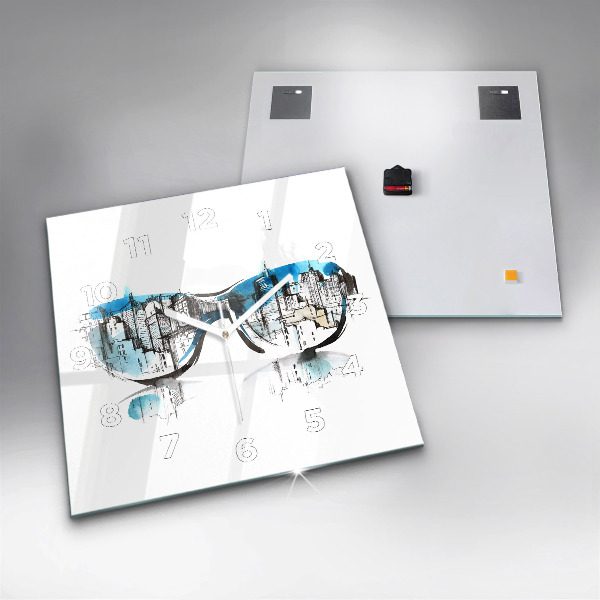 Orologio quadrato Città con gli occhiali