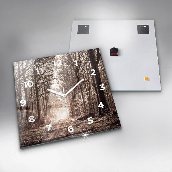 Orologio quadrato Sentiero forestale in seppia