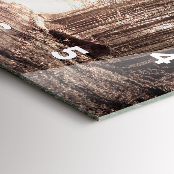 Orologio quadrato Sentiero forestale in seppia