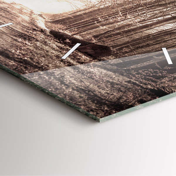 Orologio quadrato Sentiero forestale in seppia